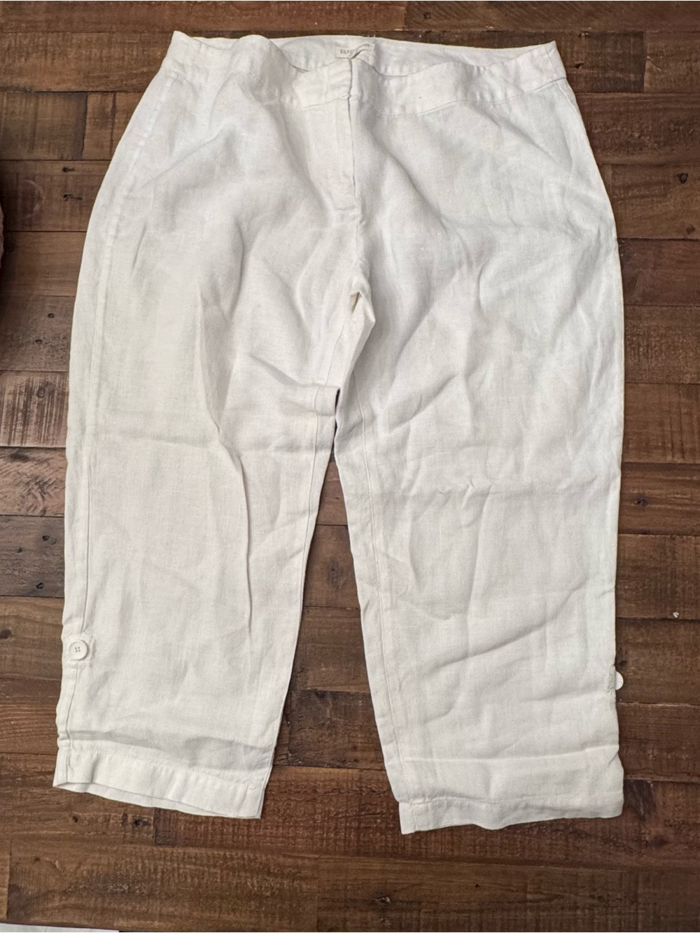 EILEEN FISHER Linen Blend Casual Crop Chinos